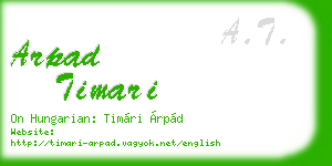 arpad timari business card